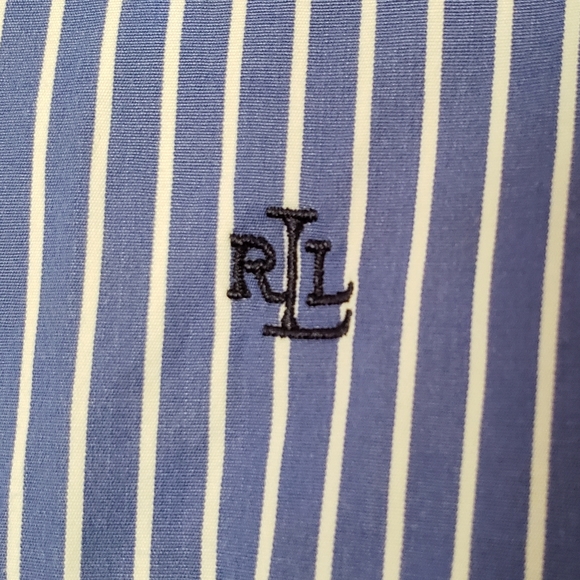 EUC Ralph Lauren Blue Pinstripe Button Down Shirt - Picture 4 of 6
